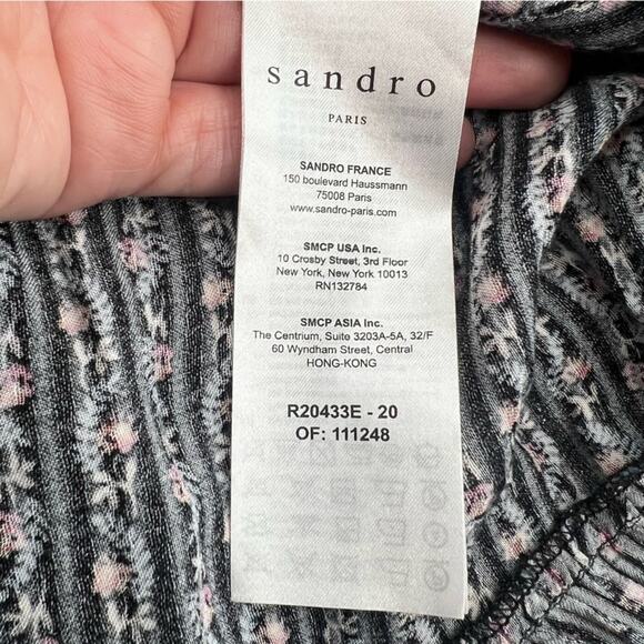 Sandro Marceau Floral Lace Midi Flounce hem dress sz 36 ditsy - Picture 8 of 10